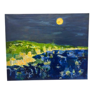 1980s Abstract Mexican Nightscape by Molly Schiff For Sale