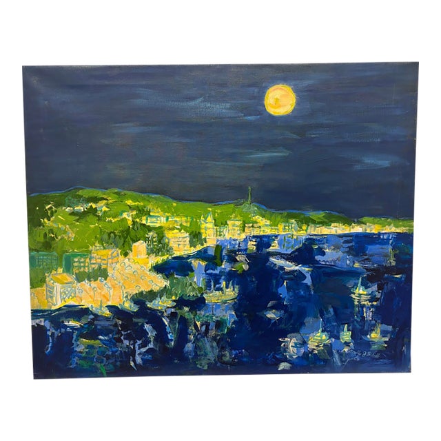 1980s Abstract Mexican Nightscape by Molly Schiff For Sale