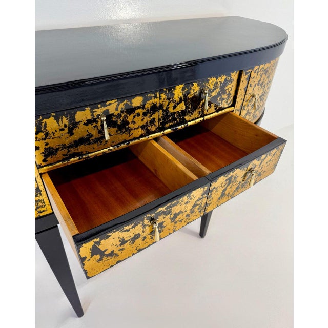 French Art Deco Black and Gold Sideboard, Late 1940s For Sale - Image 13 of 14