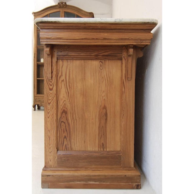 French Pine and Marble Top Counter, Early 20th Century For Sale - Image 13 of 18