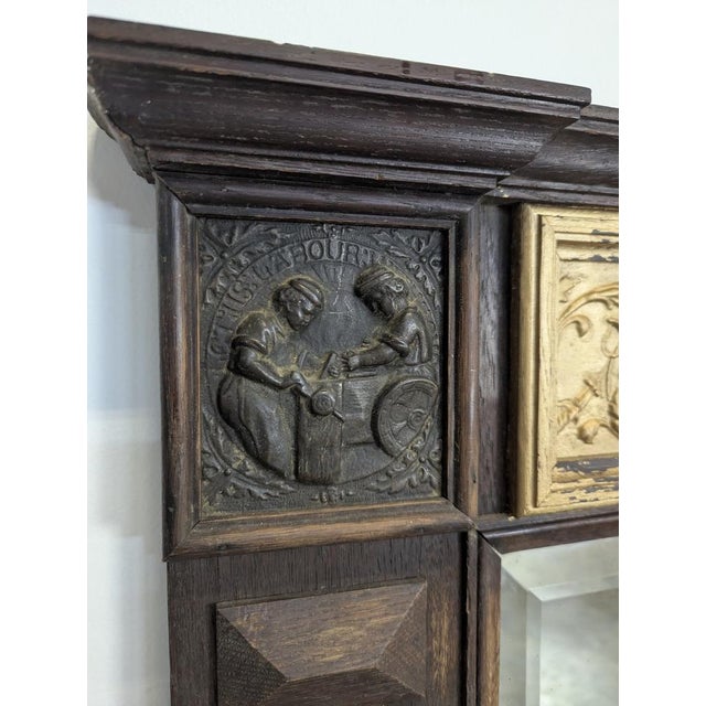 Renaissance Mirror in Wood and Copper For Sale - Image 3 of 10