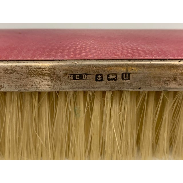 Antique Sterling Silver Guilloche Clothes Brush: Birmingham, 1919 For Sale - Image 6 of 10