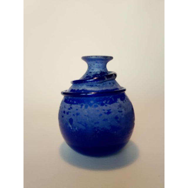 Scavo Vase in Blue Murano Glass, 1970s, in Good conditions. Designed 1970 to 1979