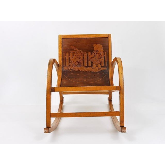 German Bauhaus Children's Rocking Chair in Bentwood, 1950s For Sale - Image 12 of 18
