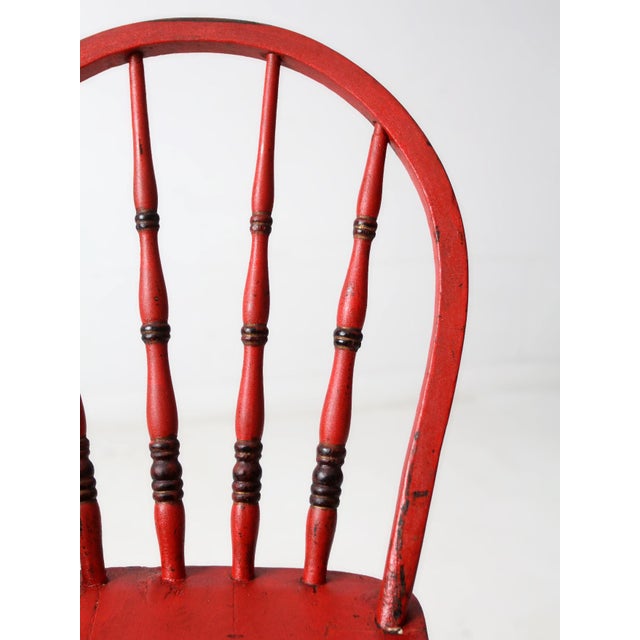 Antique Painted Bow Back Windsor Chair For Sale - Image 12 of 14