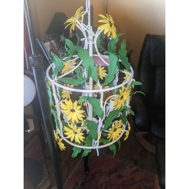 Mid 20th Century Floral Chandelier (No Light) For Sale - Image 4 of 4
