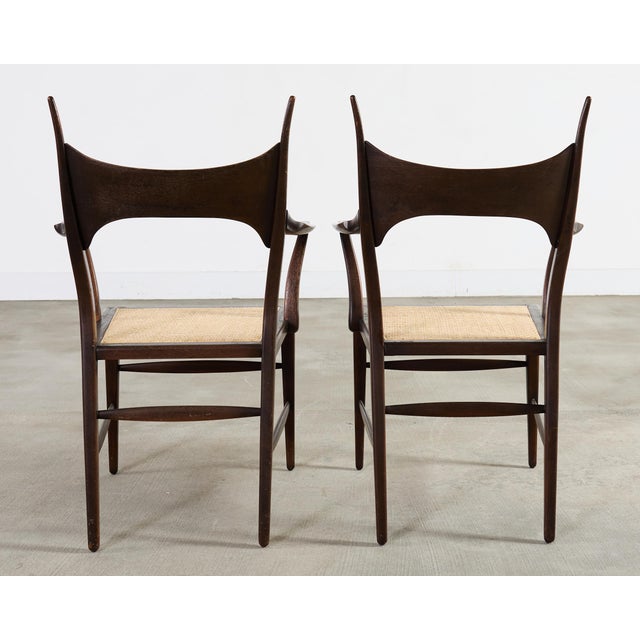 Wood Set of Four Antler Dining Chairs by Edward Wormley for Dunbar For Sale - Image 7 of 18
