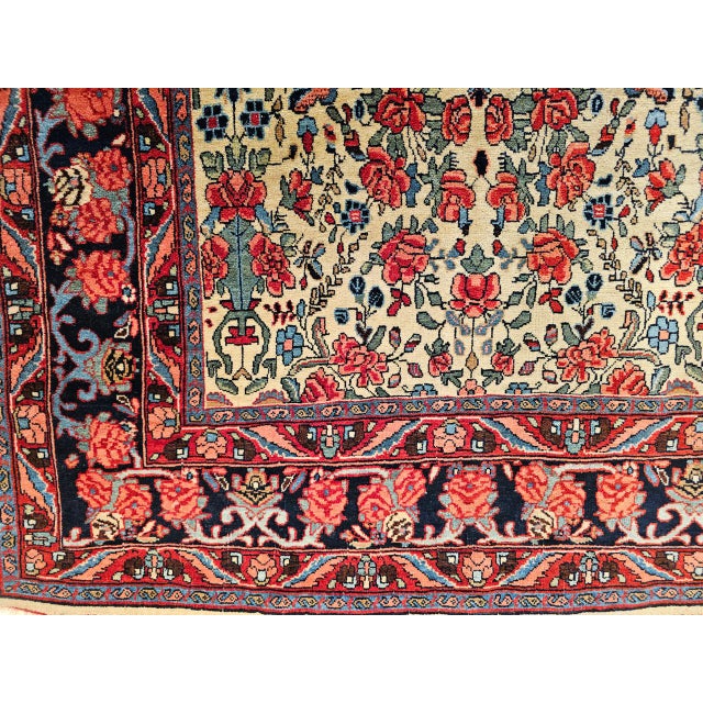 Vintage Persian Bidjar Area Rug, Hand-Knotted Wool, All-Over Golfarang Floral Pattern, Yellow & Red, 5x9 For Sale - Image 4 of 18