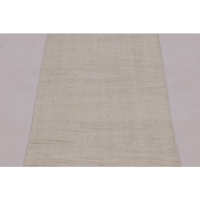 Rug & Kilim Vintage Turkish Kilim Runner Rug in Solid White Tone-on-Tone - Rug & Kilim For Sale - Image 4 of 6
