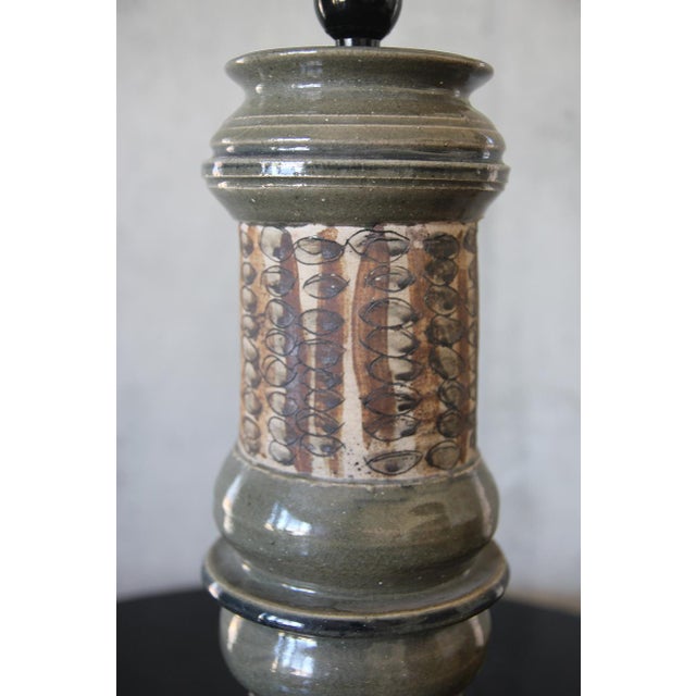 Nils Kähler 1960s Large Nils Kähler Stoneware Conical-Shaped Lamp For Sale - Image 4 of 9