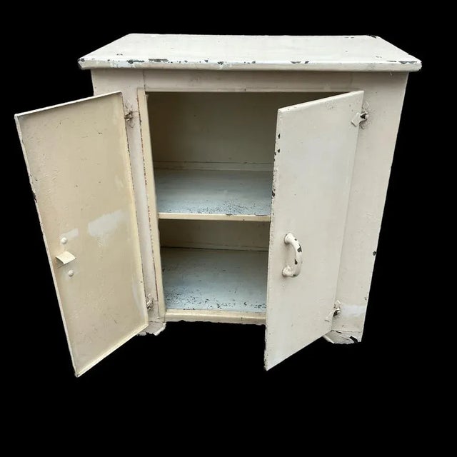 Iron Cabinet with Porcelain Handles, 1920 For Sale - Image 4 of 9