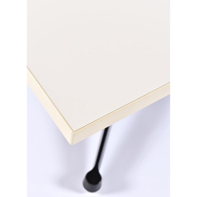 Vintage Charles Eames for Herman Miller Rectangular White and Black Side Table For Sale - Image 9 of 12