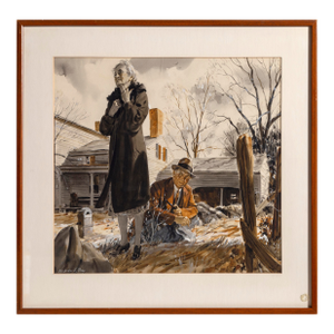 A Man's Mother, Saturday Evening Post, 1940 Signed Watercolor by Nicholas Riley