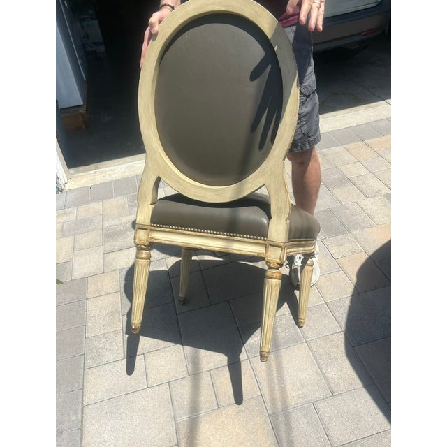 French 1980s Michael Taylor Louis XVI Style Dining Chairs For Sale - Image 3 of 10