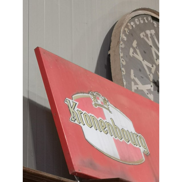 Vintage Red Metal Trade Sign, 1970s For Sale - Image 6 of 9