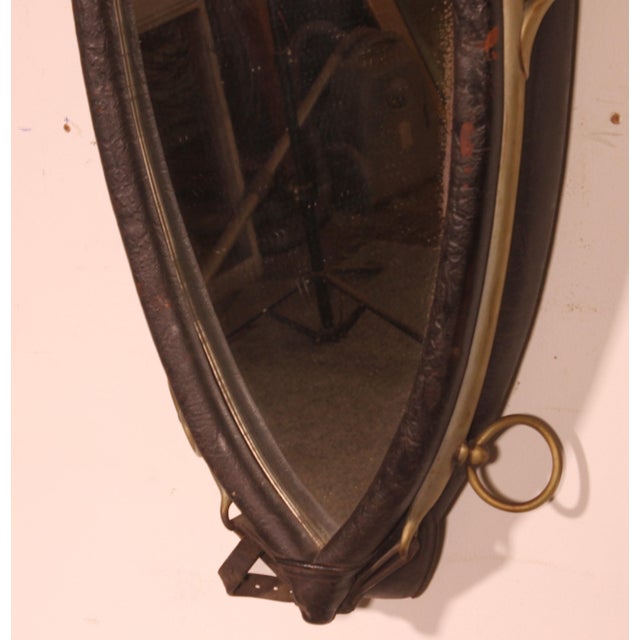 Mirror in Leather Horse Harness, 1890s For Sale - Image 5 of 10