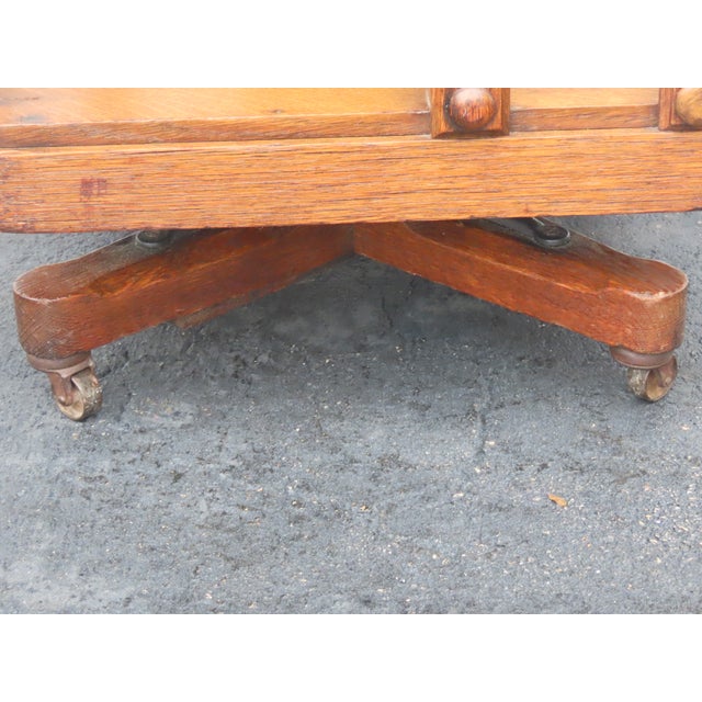 Early 1900s Oak Five Tier Rotating Revolving Bookcase 6894 For Sale - Image 14 of 18