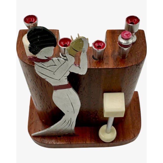 Signed Sudre Art Deco Cocktail Pick Set — Female Bartender, Paris For Sale - Image 4 of 12