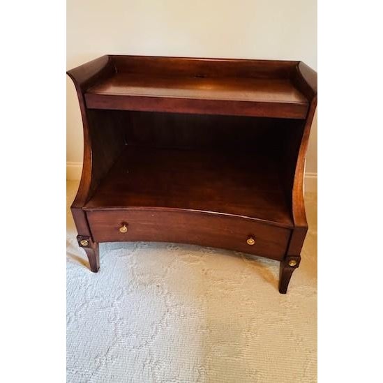 Ambella Chairside Accent Table (not sure if Mahogany or Cherry) w/ pull-out tray and drawer. Serpentine/curved front...