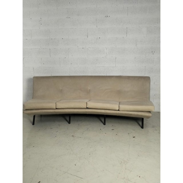 Textile Triennale Four-Seater Curved Sofa by Marco Zanuso for Arflex, 1960s For Sale - Image 7 of 14
