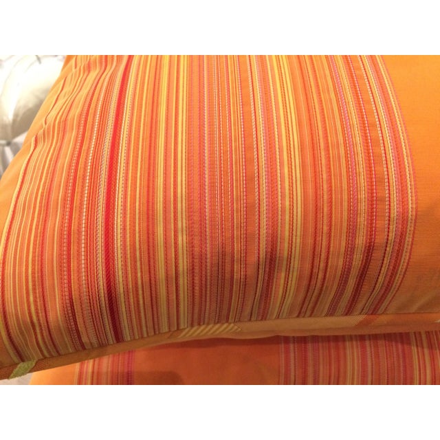 Orange DWM | MALOOS Dia Orange Flocked Pillows - A Pair For Sale - Image 8 of 10