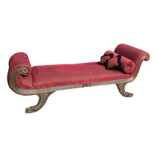 Late 20th Century Regency Carved Recamier Chaise Lounge by Andre Originals For Sale