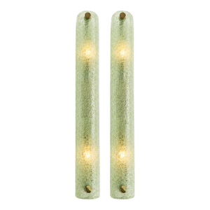Contemporary Modern Green Graniglia ”Canalina" Murano Glass Wall Sconce-Set of Two
