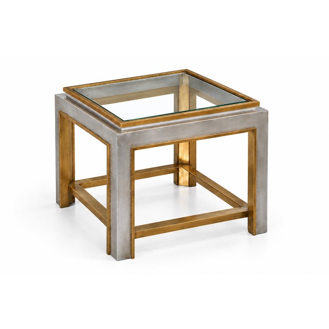 A refined Oliver Side Table by Lillian August, featuring a clean architectural silhouette with layered square geometry....