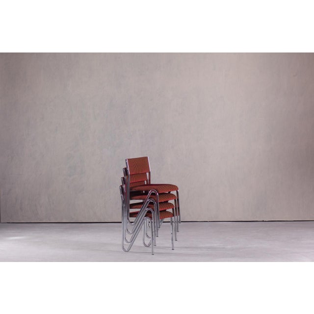 Vintage Steel Stacking Chairs, Germany, 1980s, Set of 4 For Sale - Image 3 of 13