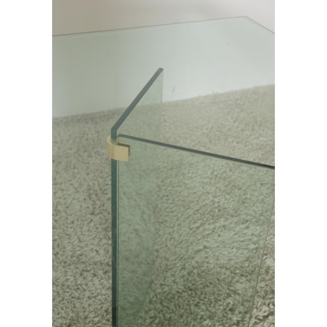 Pace Collection Vintage Modern Glass & Brass Double Pedestal Dining Table Attributed to Pace Collection For Sale - Image 4 of 5