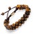 Early 21st Century Tiger's Eye Stone Two Row Beaded Woven Bracelet For Sale - Image 5 of 7