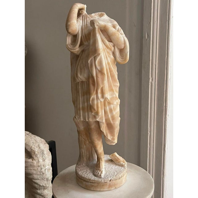 Grand Tour Grand Tour Alabaster Fragment of a Draped Female Figure, 19th Century Italian For Sale - Image 3 of 11