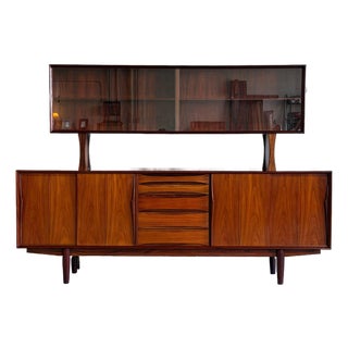 Arne Vodder Rosewood Sideboard Credenza With Hutch Vintage Danish Mid-Century Modern For Sale