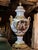 Rococo Antique-Style Porcelain Urn Set on Pedestals Hand-Painted and Gilded For Sale - Image 3 of 4