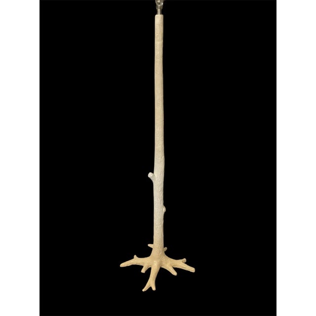 Very cool iron floor lamp. In the faux bois style. Well casted in the tree bark & root detail. Measures 71” tall x 20” x...