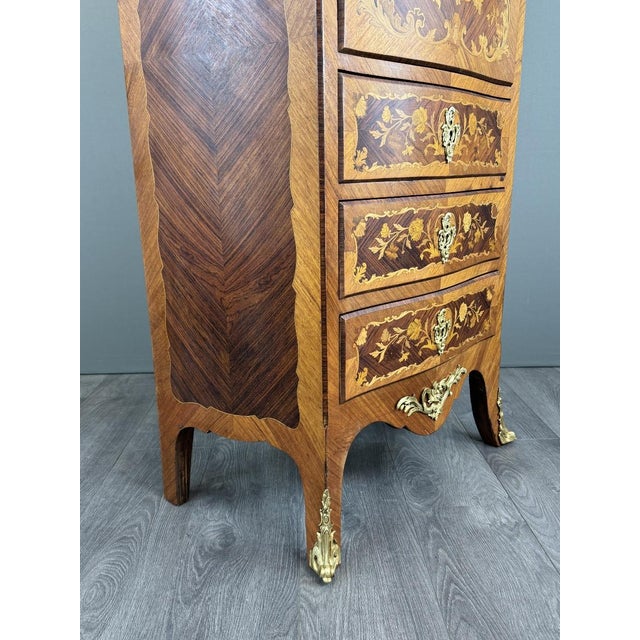 Napoleon III Louis XV Marquetry Secretary For Sale - Image 10 of 13