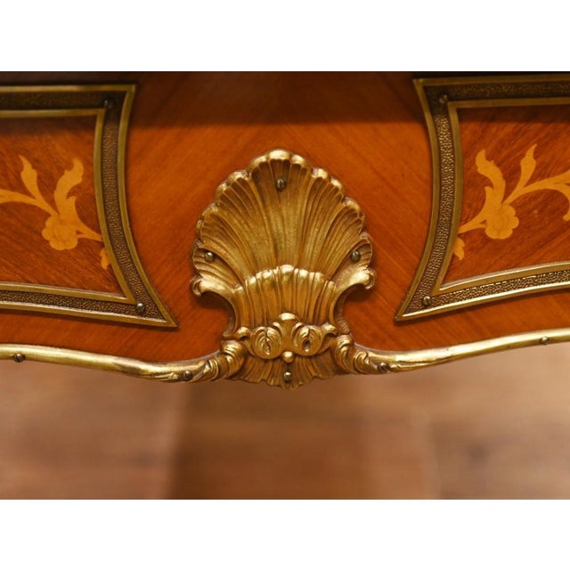 Bureau Plat French Inlay Desk Writing Table, 1920s For Sale - Image 12 of 15