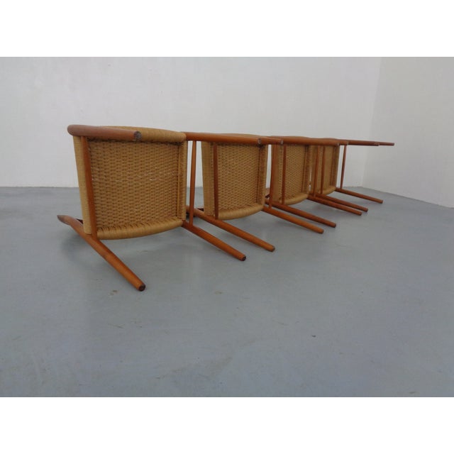 Model 75 Teak & Papercord Chairs by Niels Otto Møller for JL Møller, 1960s, Set of 4 For Sale - Image 14 of 18
