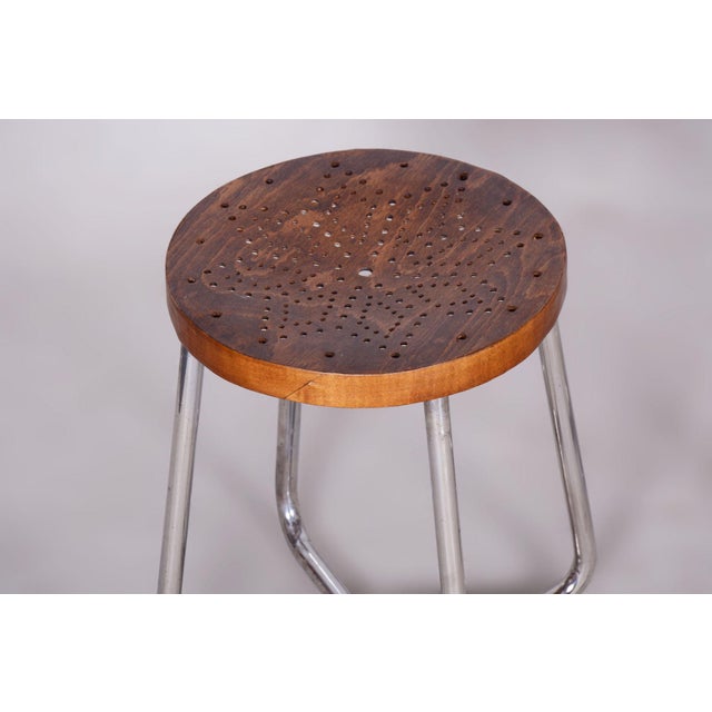 Bauhaus Stools in Chromed Steel, Beech and Plywood, Germany, 1930s, Set of 2 For Sale - Image 10 of 12