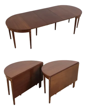 Vintage Mahogany Inlaid Gate Leg Dining Table