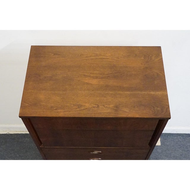 Brown Dixie Furniture Solid Walnut MCM Mid Century Modern 30" Chest of Drawers 6809 For Sale - Image 8 of 12