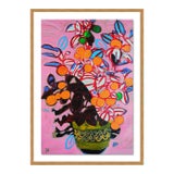 Orange Tree by Jelly Chen in Gold Framed Paper, Large Art Print For Sale