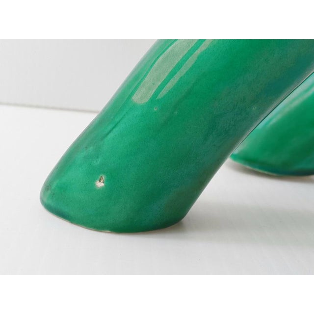 Large Green Ceramic Fawn Bambi, 1960s For Sale - Image 4 of 8