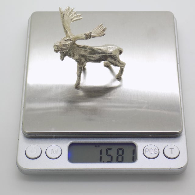 Vintage Italian Silver Elk Figurine, 1950s For Sale - Image 9 of 11