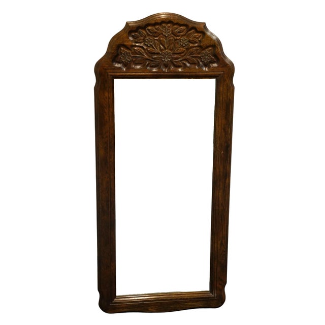 Wood Hickory Manufacturing Co. Country French Provincial 24" Carved Floral Dresser / Wall Mirror 610-20 For Sale - Image 7 of 7