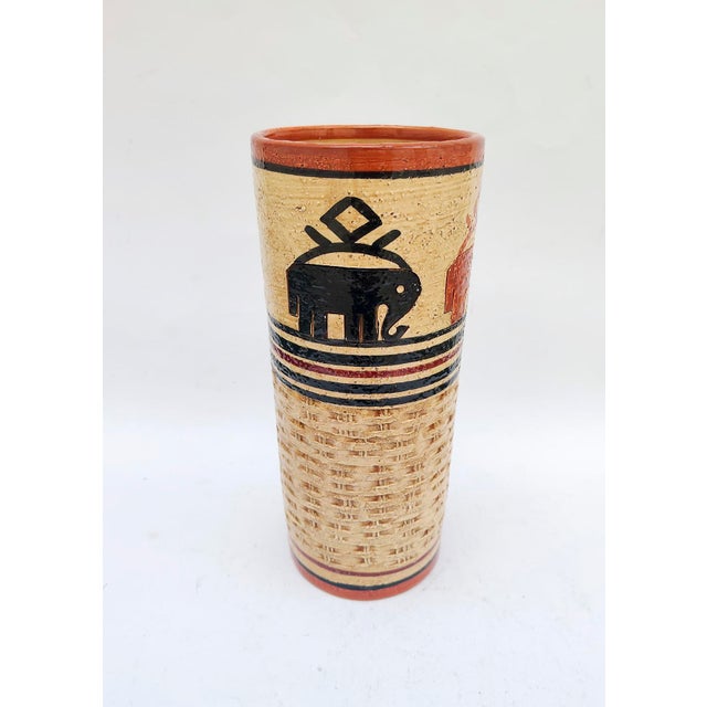 Vintage Ceramic Vase with Elephants by Aldo Londi for Bitossi, 1970s For Sale - Image 9 of 9