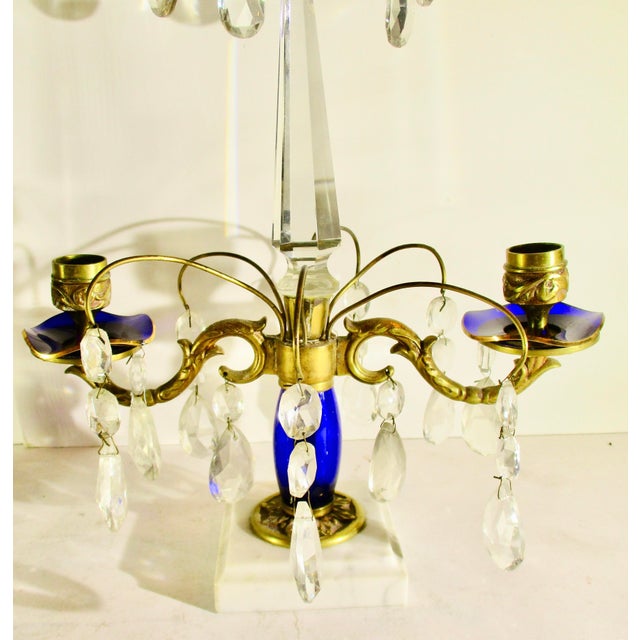 1930s Swedish Girondals MCM With Blue and Clear Crystals - A Pair of 2 For Sale - Image 5 of 7