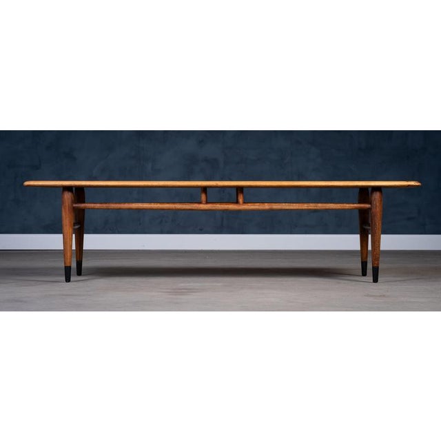 Coffee Table in Walnut and Oak by Andre Bus for Lane Acclaim, 1960s For Sale - Image 4 of 10