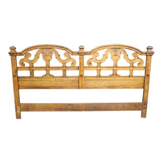 Southwestern Spanish Style Oak King Headboard For Sale