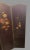 Victorian Antique Hand Painted Floral Decorated Folding Leather Dressing Screen For Sale - Image 3 of 9